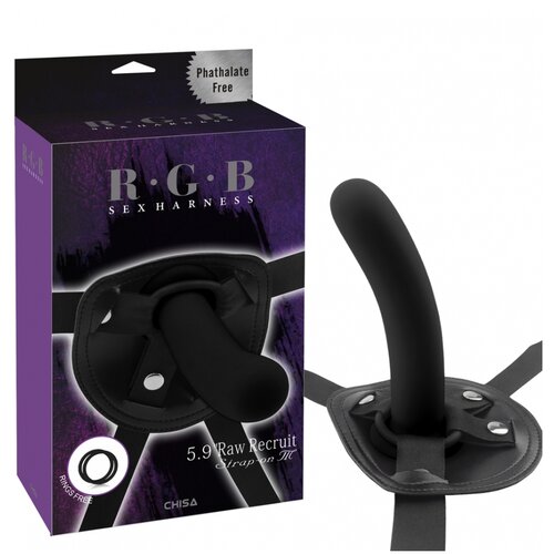 Chisa Ženski strap on Raw Recruit Strap-On M, Crni Cene
