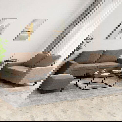VidaXL 3-dijelni set sofa smeđi od tkanine Slike