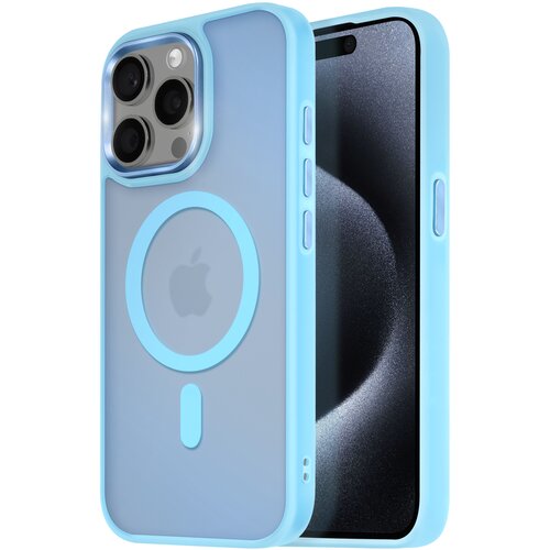Avizar Ohi&scaron;je MagSafe za iPhone 15 Pro Max Back Mat Frosted Obris, Svetlo modra, (5000015422) Cene
