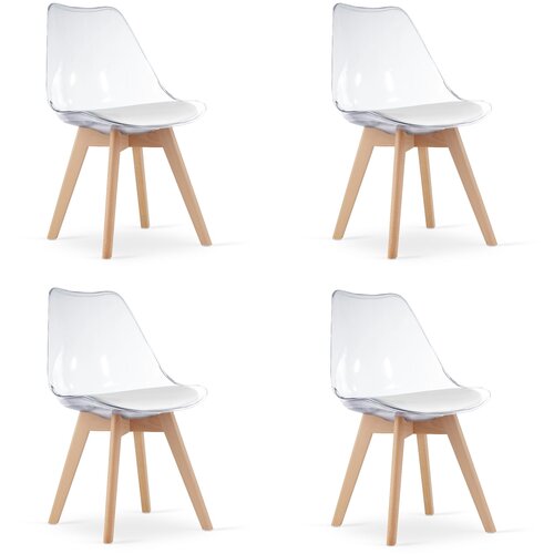 Brandless MARK Stol - prozorne / naravne noge x 4, (22030580) Cene