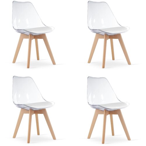 Brandless MARK Stolica - Prozirne s Prirodnim Nogama x 4 Cijene