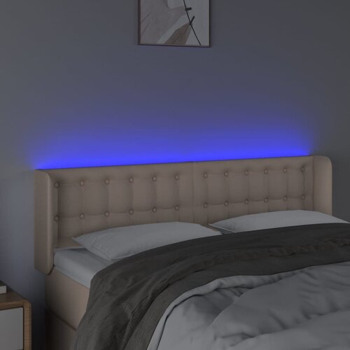  LED uzglavlje boja cappuccina 147x16x78/88 cm od umjetne kože Slike
