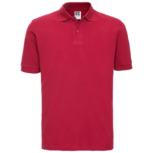 RUSSELL Men's Red Polo Shirt 100% Cotton