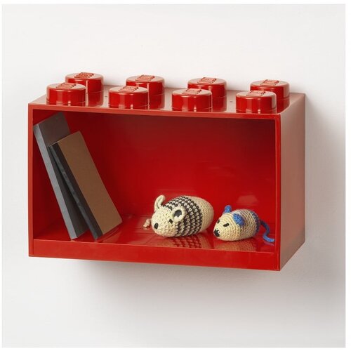 Lego Otroška rdeča stenska polica LEGO® Brick 8 Cene