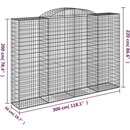  Lučne gabionske ko&amp;scaron;are 3 kom 300x50x200/220cm pocinčano željezo Slike