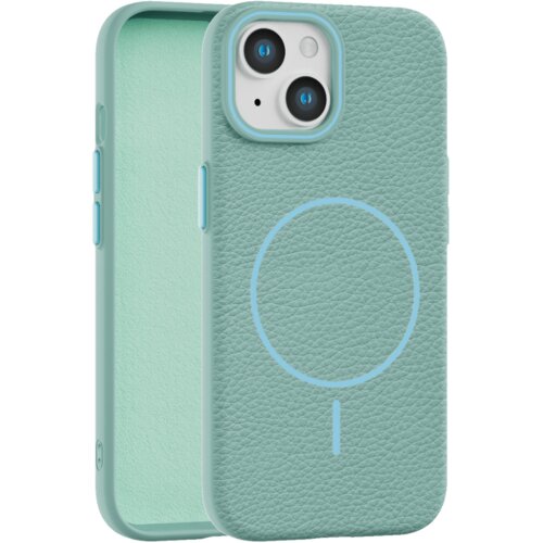  leather grip magsafe maska za iphone 15 - tirkizna Cene