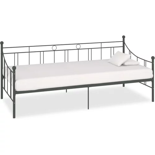  Posteljni okvir za dnevno posteljo siv kovinski 90x200 cm
