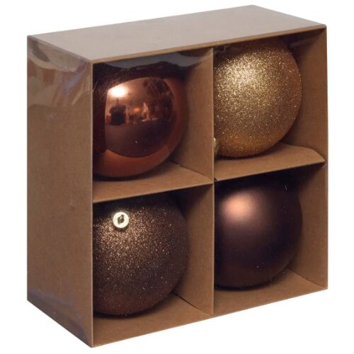 Feeric Set novogodišnjih kugli x4 100mm sort braon (207482) Cene