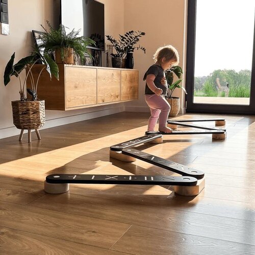 MeowBaby bijela senzorna staza od borovine 10x408x5 cm Montessori Slike
