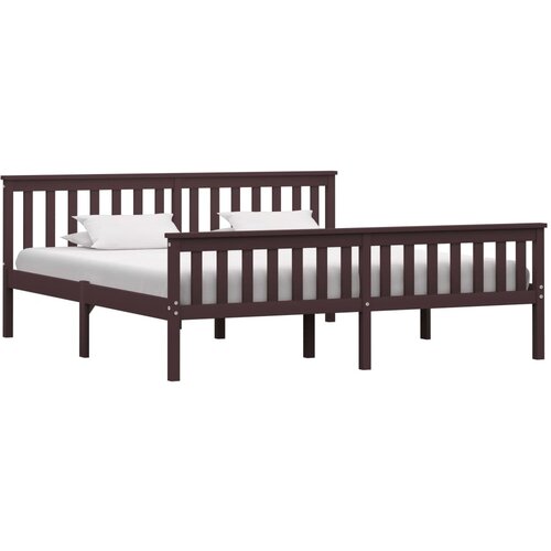 vidaXL 283237 Bed Frame Dark Brown Solid Pinewood 180x200 cm Cene