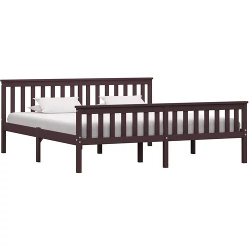 vidaXL 283237 Bed Frame Dark Brown Solid Pinewood 180x200 cm