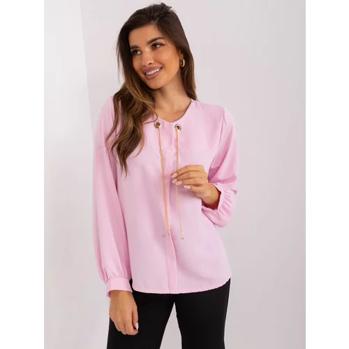 Fashion Hunters Light pink elegant formal blouse
