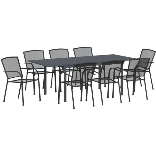 vidaXL Set od 9 komada namještaja za hodnik Antracit čelik, produživi vrtni stol Antracit (140-210)x90x73 cm čelik Cijene