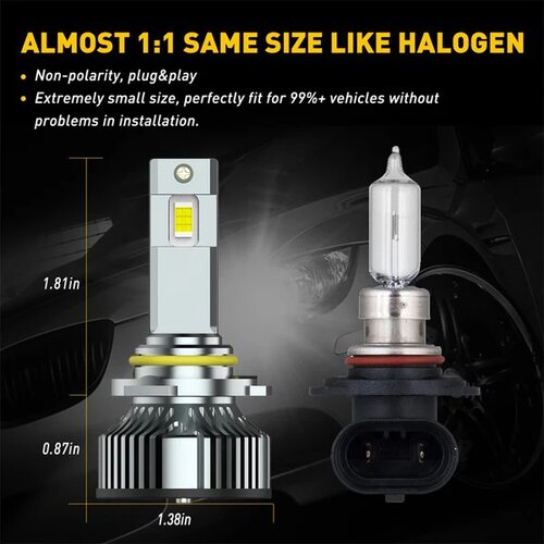 Auxito 9005 HB3 LED sijalice 6500K 24000lm 120W CANBUS DD-Y19-9005-A Slike