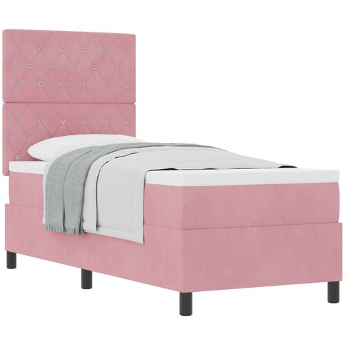 vidaXL Box Spring Krevet s Madracem Ružičasta 80x200 cm Baršun Cene