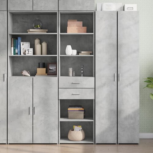 The Living Store Visoka omara betonsko siva 50x42,5x185 cm inženirski les - Visoka Omara, (21435219) Slike