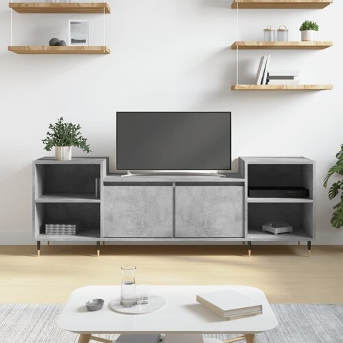 TV ormarić boja betona 160x35x55 cm od konstruiranog drva Slike