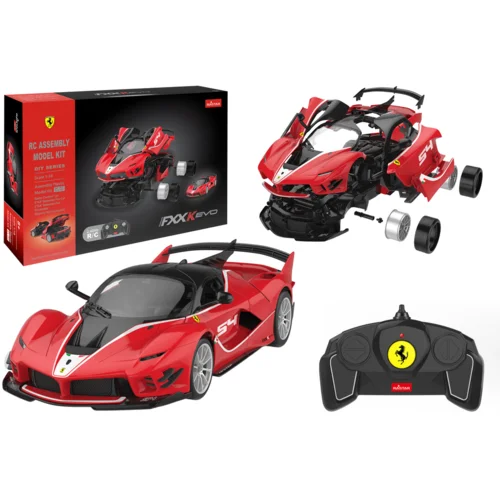  Licencirani auto na daljinsko upravljanje i sastavljanje Rastar  1:18 Ferrari FXXK EVO - crveni - 88 elemenata