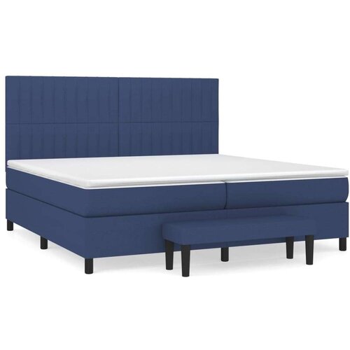 VidaXL Krevet s oprugama i madracem plavi 200 x 200 cm od tkanine Slike