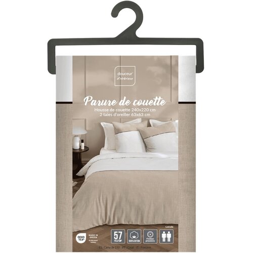 Douceur d int&amp;eacute;rieur Bela/bež bombažna posteljnina za zakonsko posteljo/podalj&amp;scaron;ana 240x220 cm Gabrielle &amp;ndash; Slike