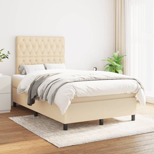 The Living Store Box spring postelja z vzmetnico krem 120x200 cm blago - Box Spring Postelja, (21512301) Slike