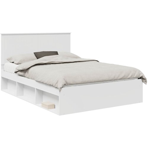 vidaXL konstrukcija postelje bela 140 x 190 cm masivno borovo les, (5000103229) Cene