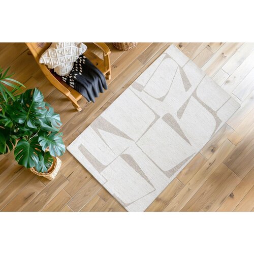 Kayoom RAVNO TKANA PREPROGA 80/150 cm tkano krem barve Slike