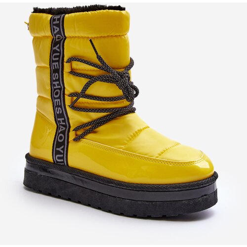Kesi Women&amp;#039;s Snow Boots With Yellow Lilar Bindings Slike
