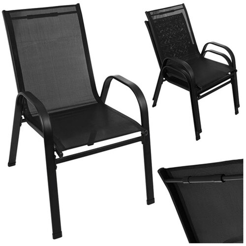 Gardlov set vrtnih stolica, 2 kom, metalni okvir, crne Slike