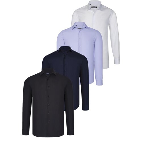 Dewberry QUAD SET G726 SHIRT-BLACK-WHITE-NAVY BLUE-LILAC Slike