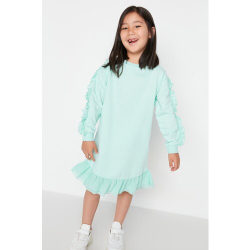 Trendyol Mint Ruffle Detailed Knitted Girl Dress Slike