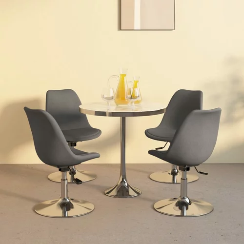 vidaXL Vrtljivi jedilni stoli 4 kosi svetlo sivo blago