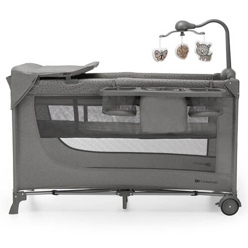 Kinderkraft prenosna posteljica joy&amp;trade; 2 z dodatki dark grey Slike