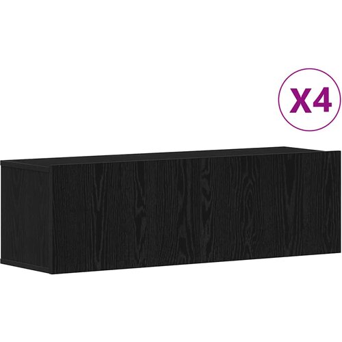  Set TV komoda Zidne 4 pcs Crni hrast 100 x 30 x 30 cm Slike
