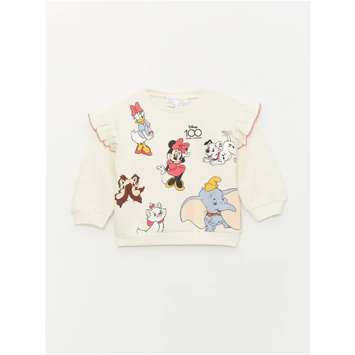 LC Waikiki Crew Neck Long Sleeve Minnie Mouse Printed Baby Girl Sweatshirt