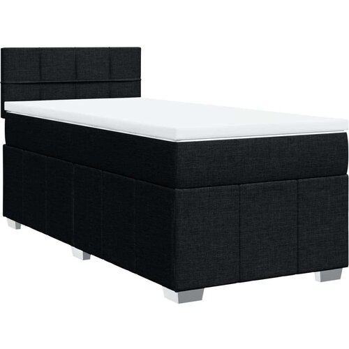 vidaXL Krevet s oprugama i madracem crni 90x200 cm od tkanine Cijene