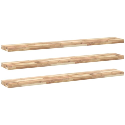 vidaXL Plutajuće police 3 kom 120x20x4 cm Neobrađeno puno drvo akacije - Prirodna 120 x 20 x 4 cm 3 1 Cene
