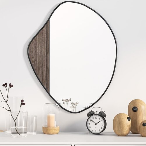 vidaXL Zidno ogledalo crno 60x50 cm Cijene