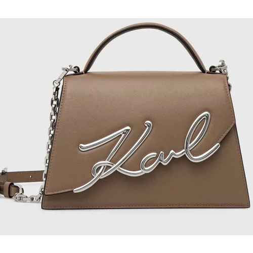 Karl Lagerfeld Kožna torba boja: smeđa