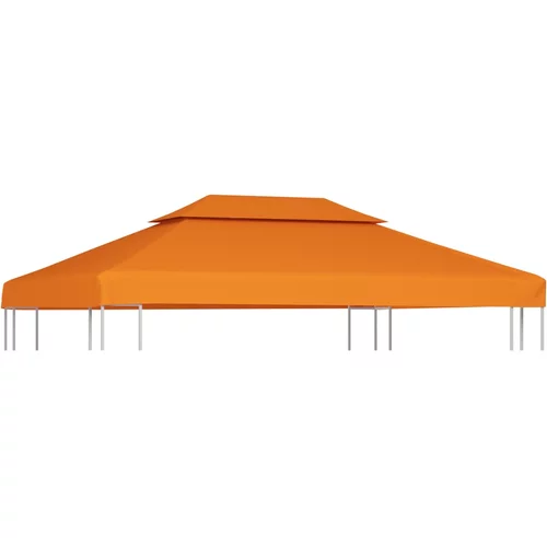 vidaXL Nadomestna streha za paviljon 310 g/m² oranžna 3x4 m