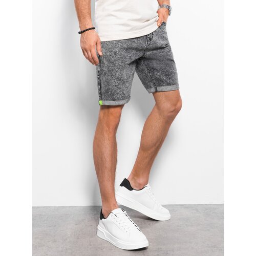 Ombre Men&amp;#039;s denim marbled shorts - gray Slike