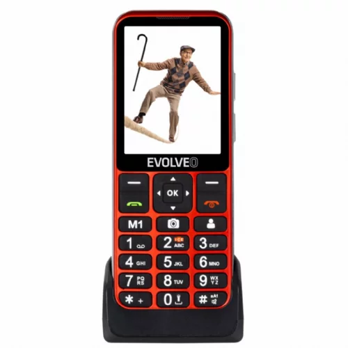Usams EVOLVEO Easyphone LT EP-880 telefon za starejše na tipke 4G rdeč
