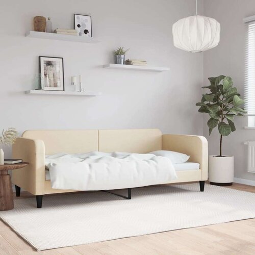  Dnevni krevet krem 80 x 200 cm od tkanine Slike
