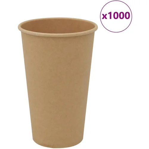 vidaXL papirnate šalice za kavu 1000 kom 16 oz 400 ml smeđe