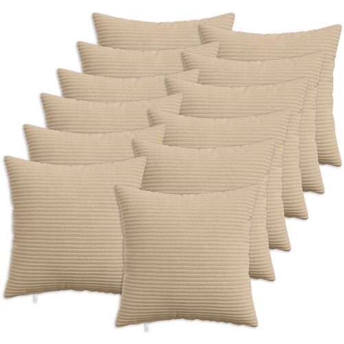  Presvlaka za jastuk 12 pcs HEERLEN Sivosmeđa 50 x 50 cm Kord Cene