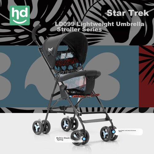  Happy Dino Ki&scaron;obran kolica za bebe Star Trek LD099, Sklopiva, Crna Cene