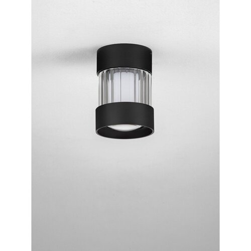 Nova Luce Mat črna aluminijasta LED zatemnitvena stropna svetilka s steklenim senčilom Glovia &amp;ndash; Slike