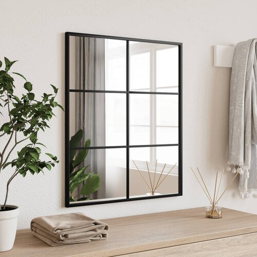 vidaXL Zidno ogledalo crno 50 x 60 cm pravokutno željezno Cijene