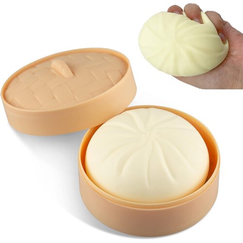 Generic Dumpling Soft Stress Ball Fidget Toy Dough Ball Soft Pack Squeeze Ball Anxiety Relief Adult Soft Pack Toy Steamer Soft Dumpling Fidget Senzorična igrača Anti-Stres ADHD ADHD, (21127223) Slike