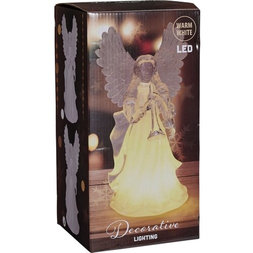  LED spolja&amp;scaron;nja božićna dekoracija LED/3xAA 30 cm anđeo sa trubom Slike